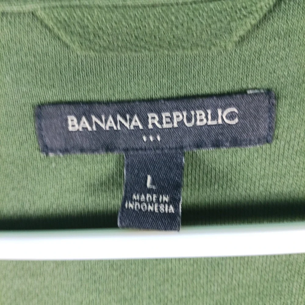 Banana Republic Shacket Men Large Green Shirt Jacket Overshirt Stretch Cotton